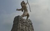 رونمایی از تندیس آرش کمانگیر در میدان هزارسنگر آمل